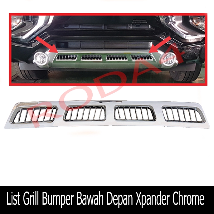 List Grill Bumper Bawah Depan Xpander Chrome