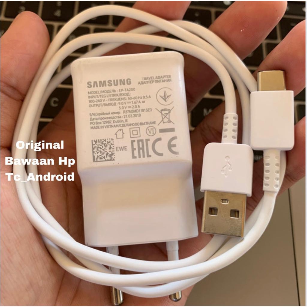 Charger Cas Original Samsung A20S Bawaan HP Tipe C Fast Charging 2 Amper Support Samsung M30 M20 A12 Isi Daya Cepat