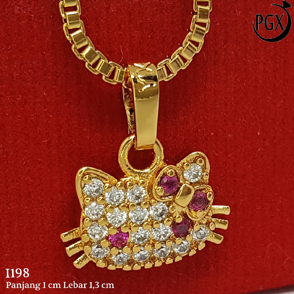 PGX Liontin Kalung Xuping Wanita Perhiasan Lapis Emas Aksesoris Fashion - I198