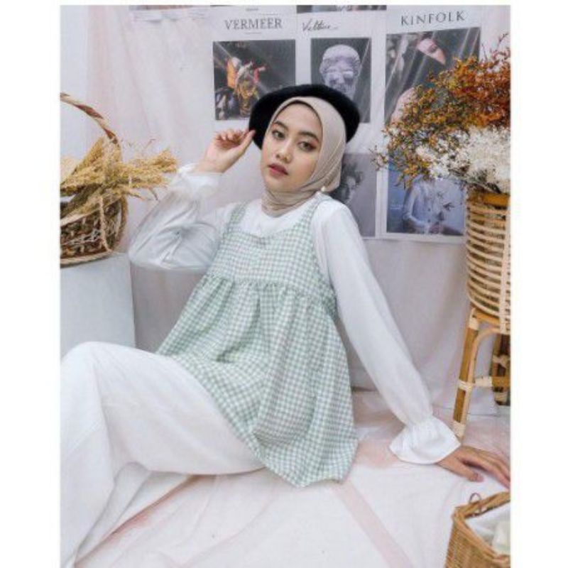 ANDRA BLOUSE KOTAK // SATU SET // ATASAN KOTAK // MODEL KOREA // LENGAN PANJANG // ATASAN TERBARU // TERMURAH