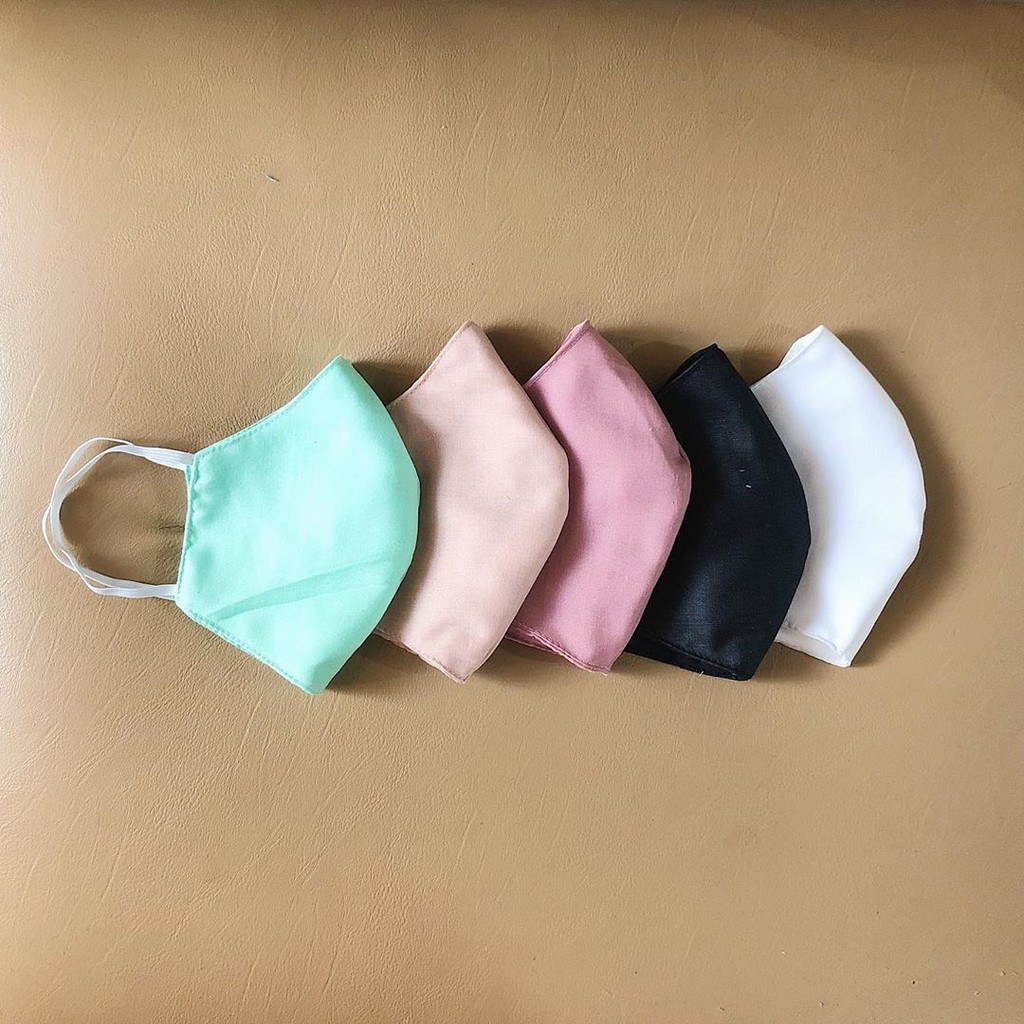 Masker Kain Motif Polos 3 Lapis untuk Anak dan Dewasa Masker Kain Motif Polos 3 Lapis untuk Anak dan Dewasa