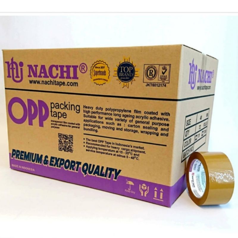 

(Dus) Nachi Opp Packing Tape Lakban Coklat 48 mm x 90 yard