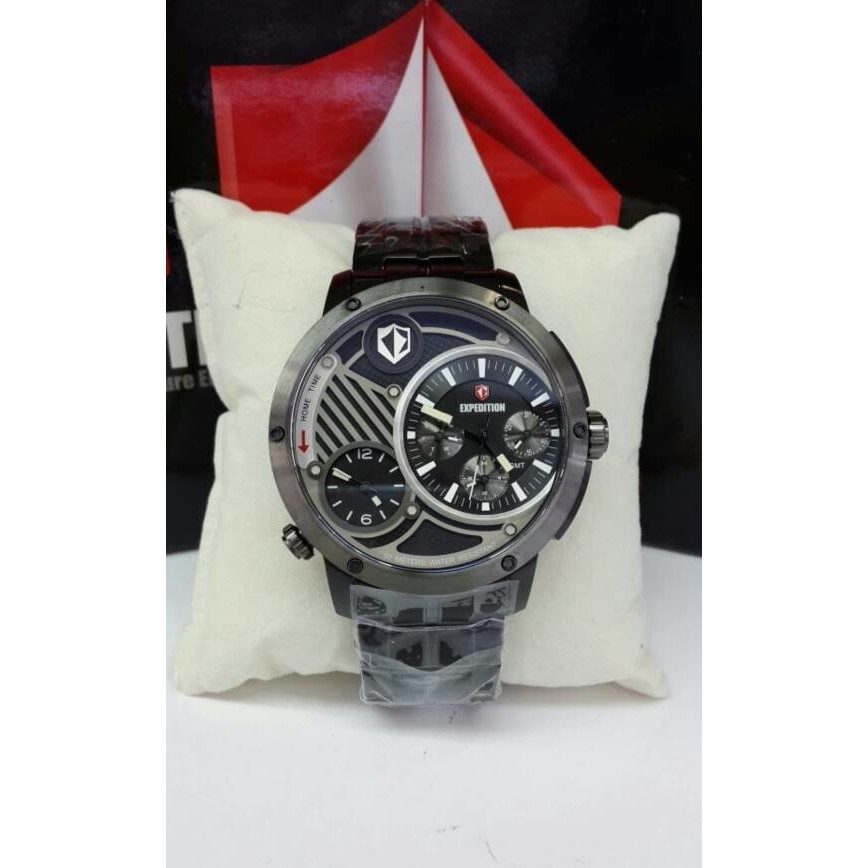 jam tangan expedition original E 6736MT FULL HITAM RING ABUABU