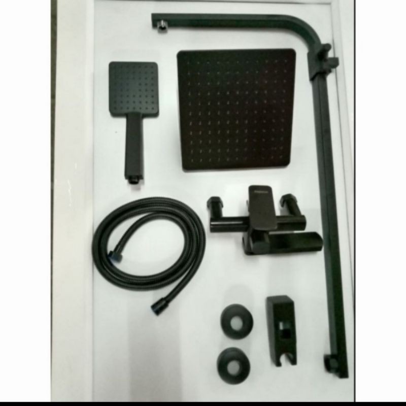 shower colum set hitam / keran tiang hitam kuningan