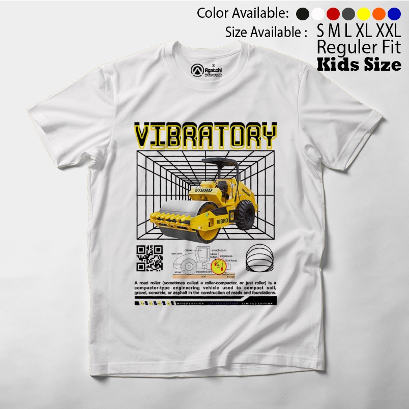 Baju Kaos Atasan Anak Laki-laki Streetwear Vibratory Alat Berat Stum