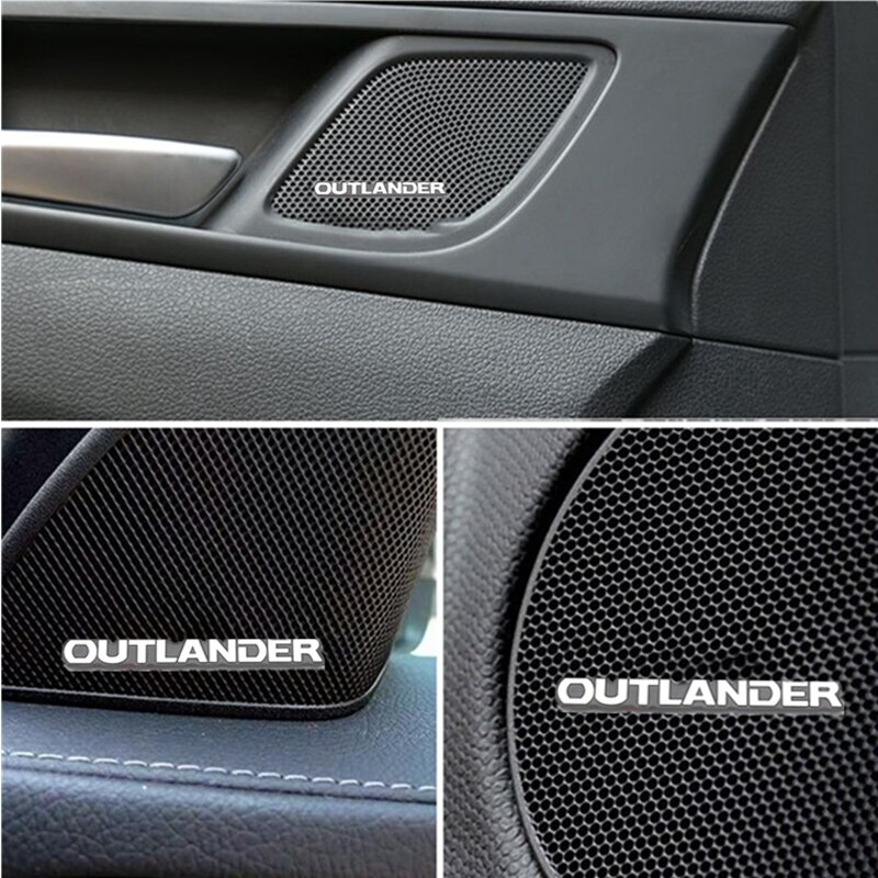 4 buah 3D Mobil Styling Stiker Aluminium interior Speaker audio Lencana untuk Mitsubishi Outlander