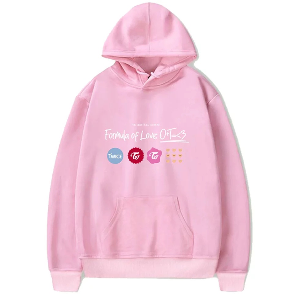 Hoodie KPop Twice Formula Of Love M-3XL Special Concert Once Begins Original Terbaru Sweater Twice Member Mina Logo Love World Tour New Sweater Hoodie Twice Member Sana Tzuyu Momo Jihyo Nayeon Jaket KPop Twice Korean Style Sweater Jumper Formula Of Love