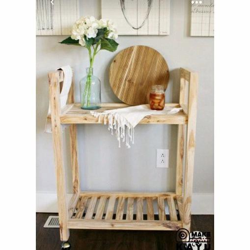 Rak Trolli Roda Serbaguna Rak Kayu Dengan Roda Multiungsi Rak Dapur Kaktiara_