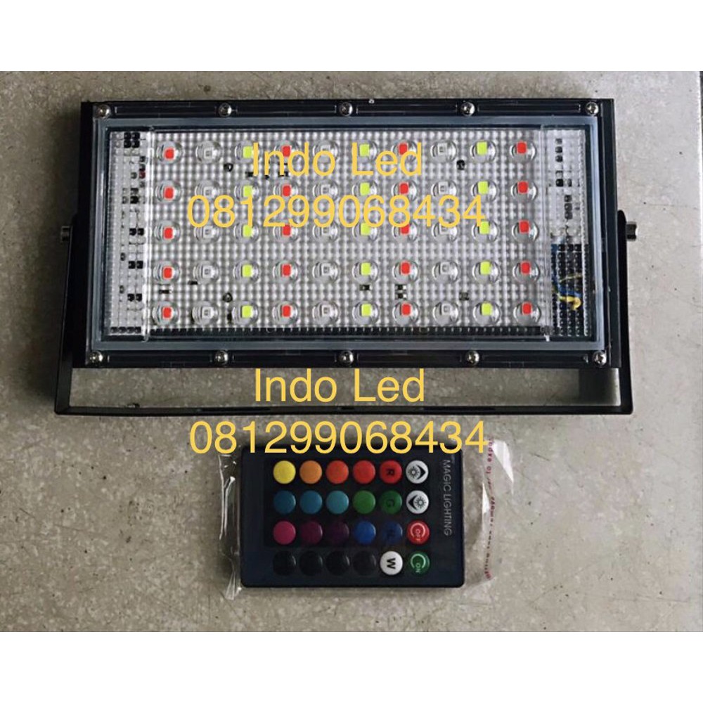 Lampu sorot led rgb 50 watt 50w 50watt led sorot RGB warna warni 50 watt Murah