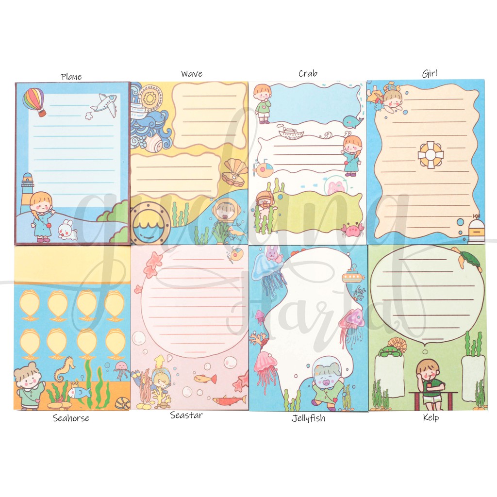 

Memo Ocean Jellyfish Seahorse Kelp Diving Lucu Scrapbook DIY Unik GC 301347