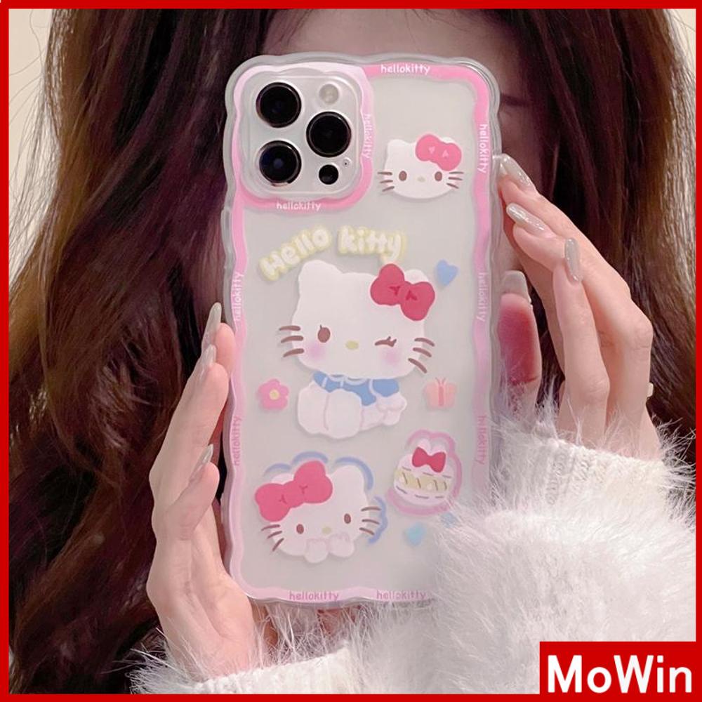 iPhone Case Silicone Soft Case Clear Case Wave Non-Slip Shockproof Camera Full Coverage Protection Pink Cartoon Cute For iPhone 13 Pro Max iPhone 12 Pro Max iPhone 11 iPhone 7 Plus