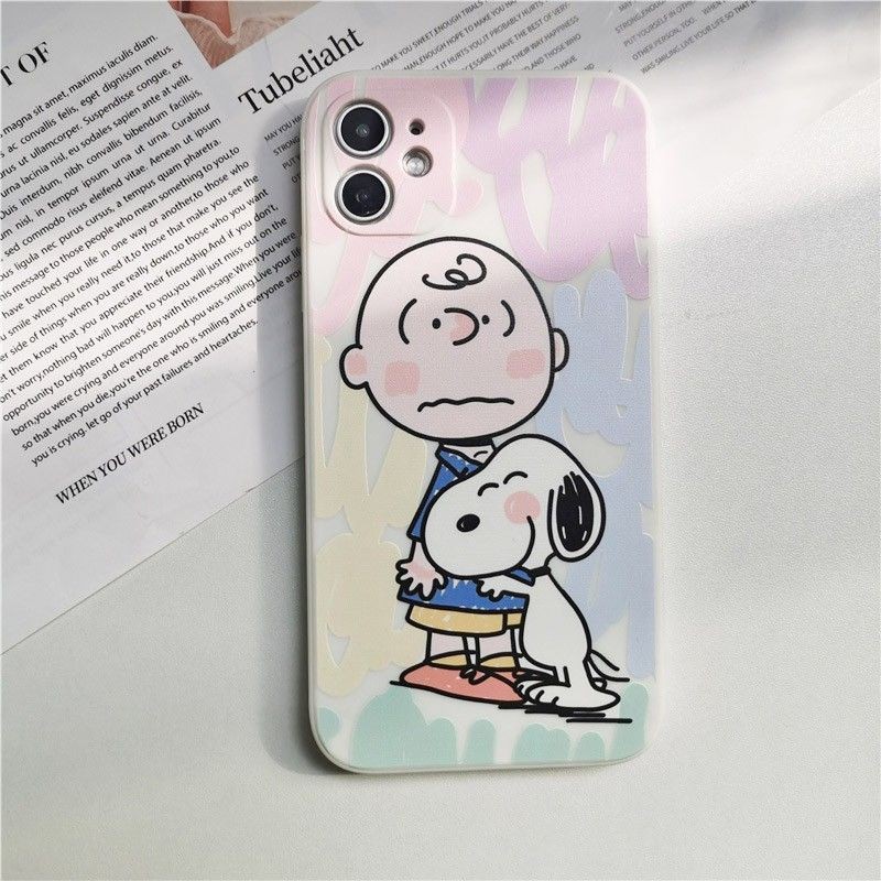(PO) Snoopy Charlie Pastel Softcase iPhone 7 8 Plus + SE 2020 X Xs Xr 11 12 Mini Pro Max