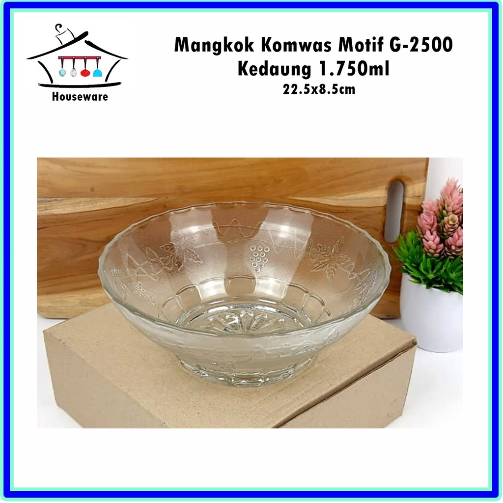 Mangkok Kaca/Komwas Motif G-2500 KEDAUNG Uk. 22.5cm