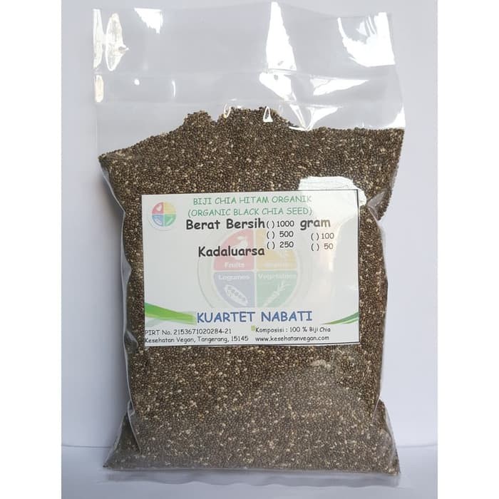 

Promo Kuartet Nabati Biji Chia / Chia seed Black Organik 1000 Gram