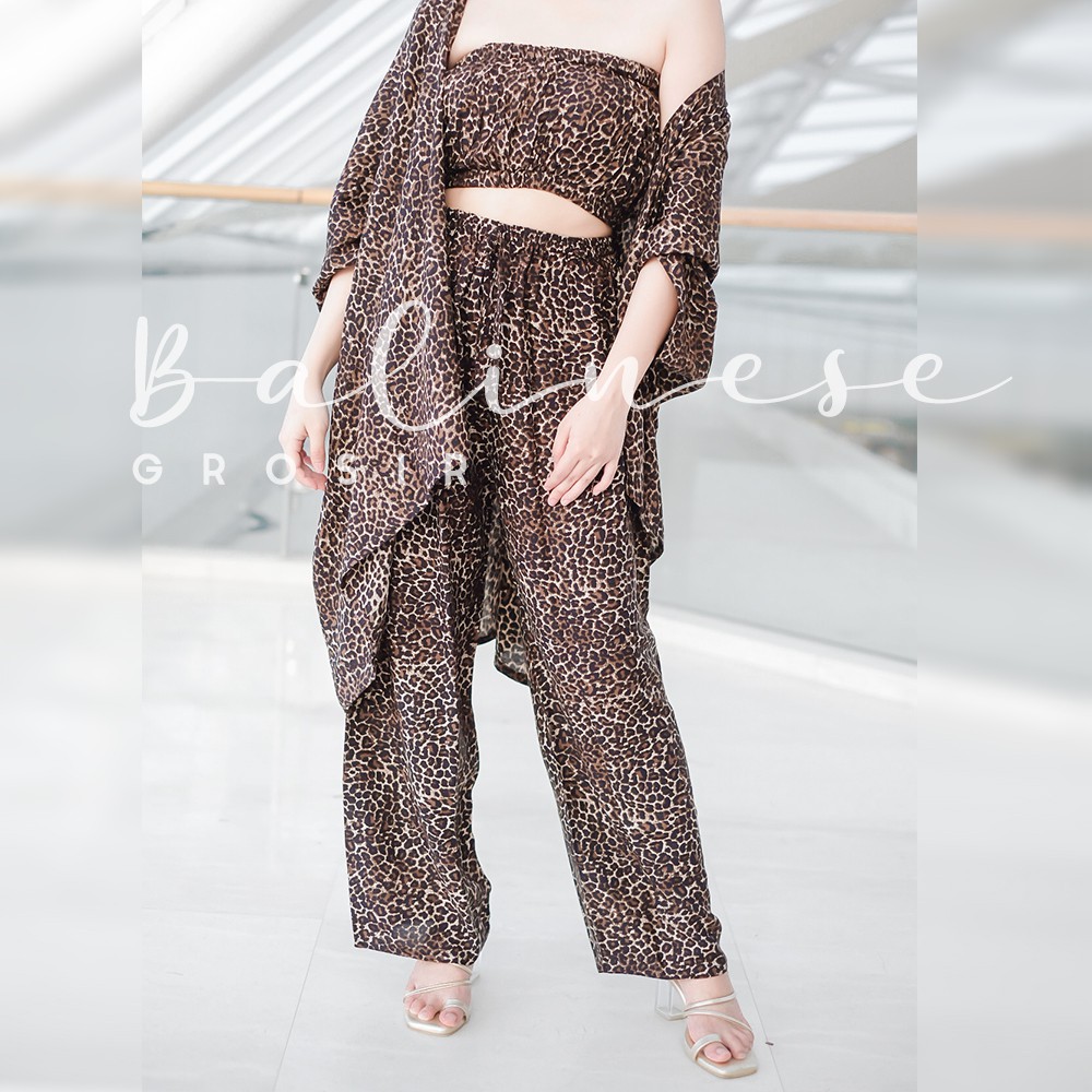 SETELAN KARDIGAN LEOPARD PREMIUM / ONE SET OUTWEAR CARDIGAN / CARDY CARDI OUTER OVERSIZE LORENG