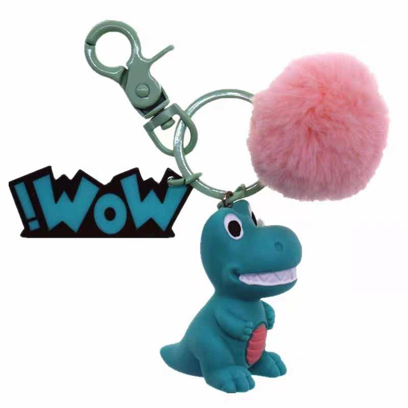 GANTUNGAN KUNCI DINOSAURUS WOW BULU-BULU / KEYCHAIN DINOSAURUS / GANTUNGAN KUNCI LUCU