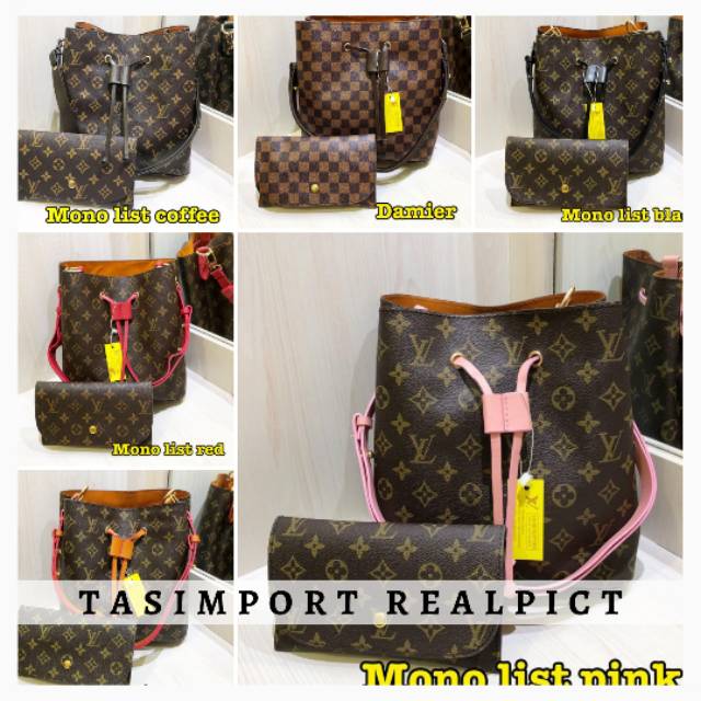 Tas LV Neo 💯% Import realpict & Video - Tas Selempang LV Serut murah
