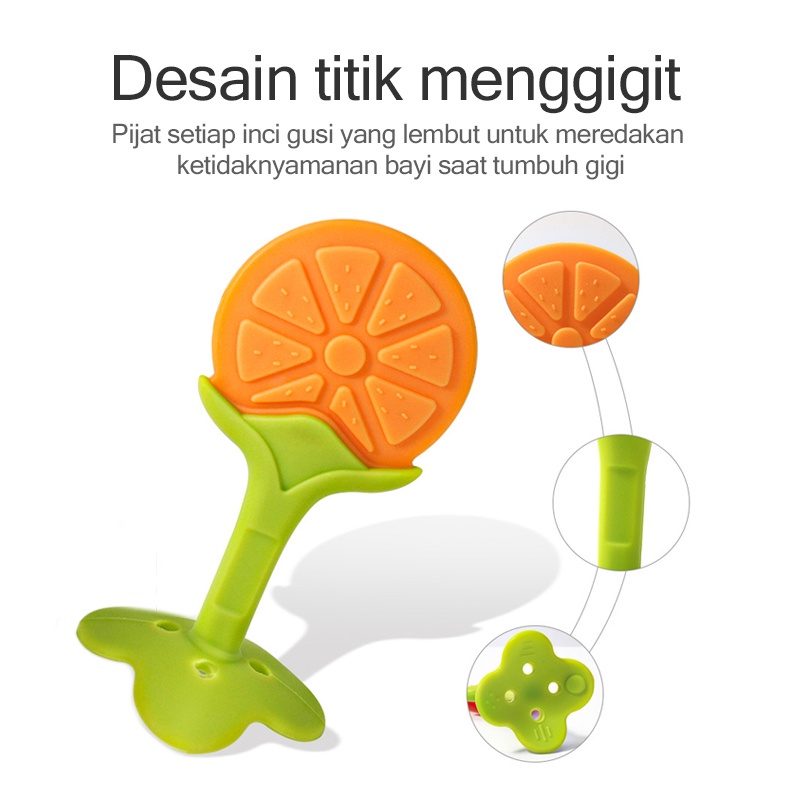 Teether bayi/Gigitan bayi silikon/Penumbuh gigi buah/Mainan gigitan bayi bahan silikon (B69)