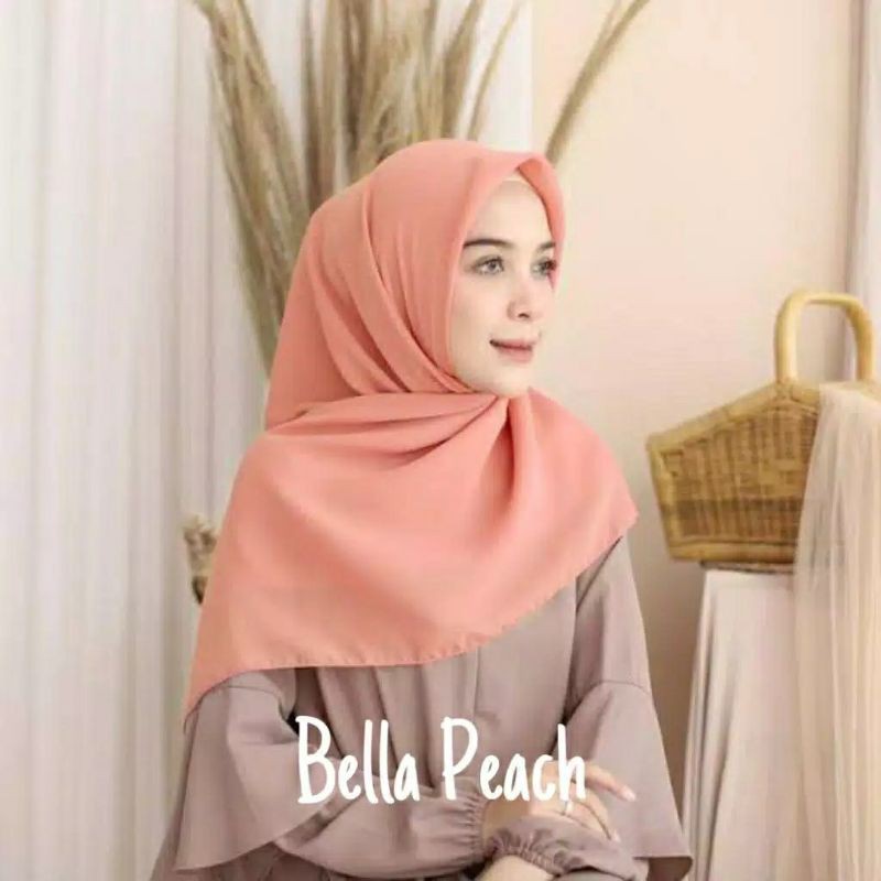 HIJAB SEGI EMPAT POLLYCOTTON PART 1-Peach