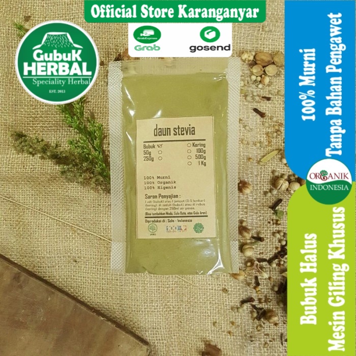 

BUBUK DAUN STEVIA 250 gr - Stevia Rebaudiana - HALUS - ASLI - TANPA CAMPURAN