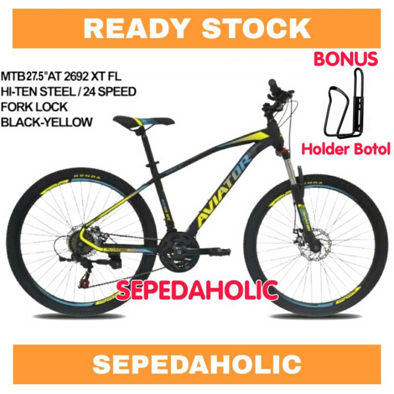 Sepeda Gunung 27.5" Inch MTB AVIATOR 2692 XT FL BY PACIFIC 24 Speed ORIGINAL SNI GARANSI RESMI