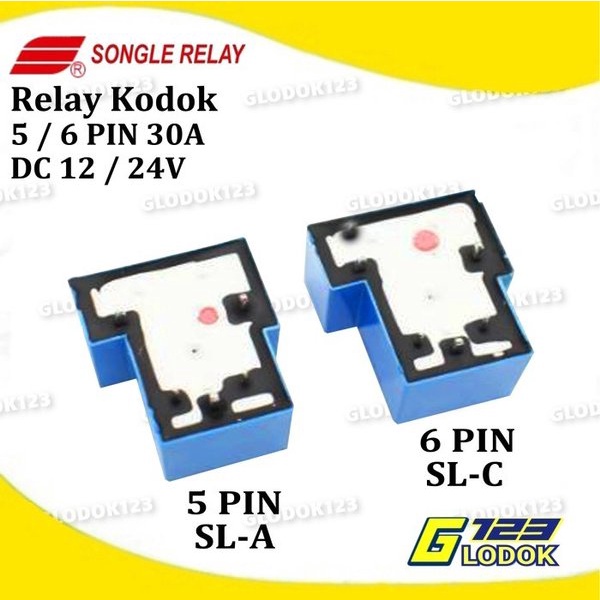 Relay PCB Songle DC 12 24V 5 6 Pin Kaki 12VDC SL-A SL-C Kodok Original