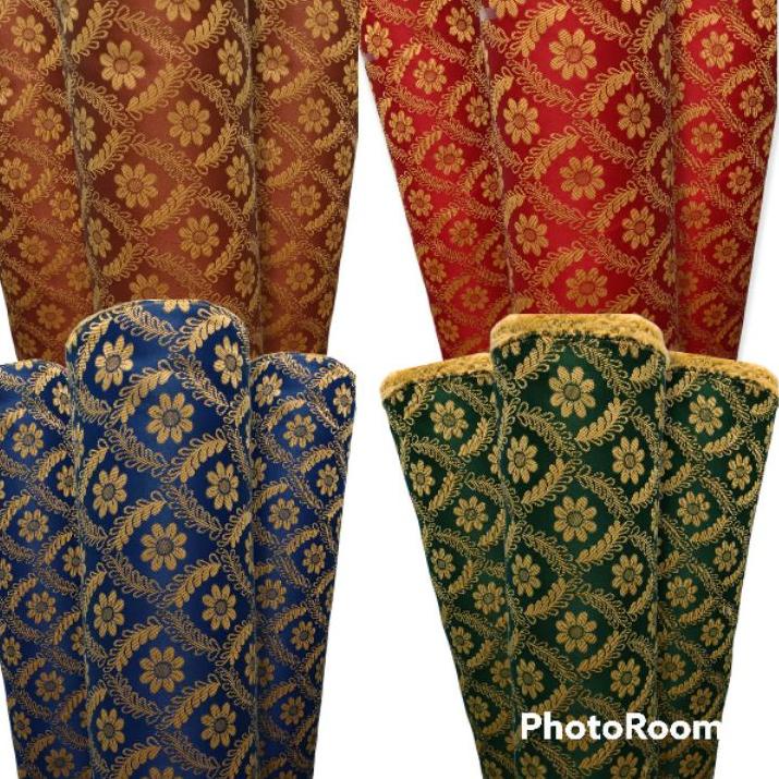 Kulit Bahan Kain Furniture Kursi Sofa Jok Motif Timbul Variasi Bunga Murah Meteran <