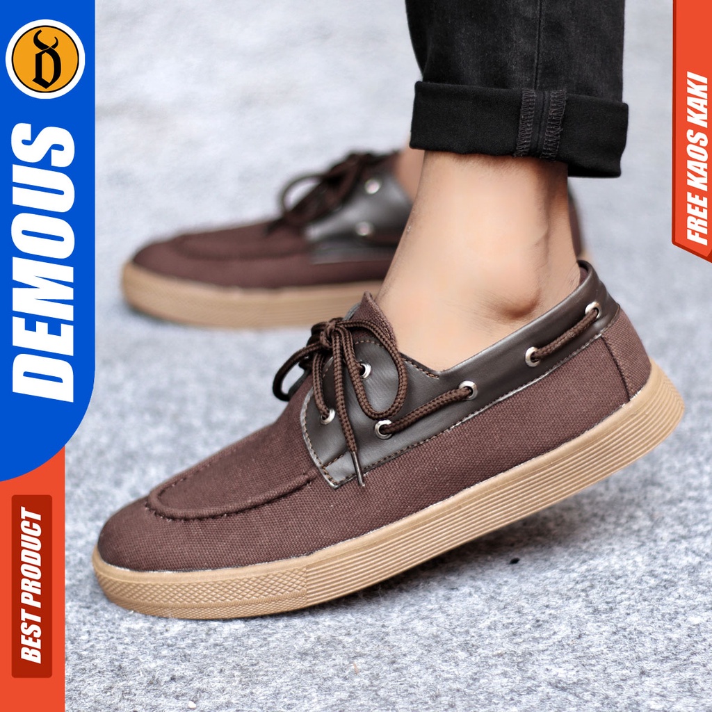 Sepatu Casual Pria Loafers Sepatu Hitam Coklat DEMOUS ZAPATO