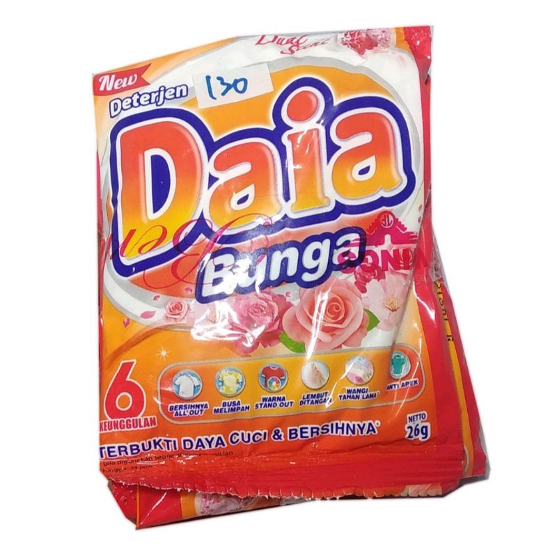 Daia Bunga Putih Violet Pink Renceng 6 26 gr