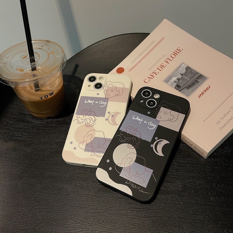 Soft Case Pelindung Lensa Pola Bulan Anti Jatuh Untuk IPhone 14 11 12 13 Pro Max Xr X Xs Max Se 2020 7P 8P 7 8 6 6S Plus 13 12 Mini