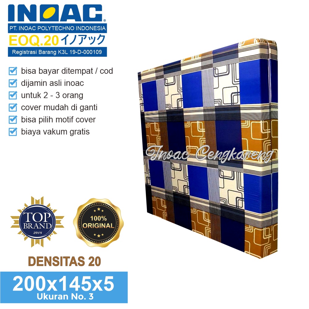 TERMURAH [200 x 145 x 5] Kasur Busa Inoac Ukuran No 3 Tebal 5 cm / Kasur Busa Inoac Asli