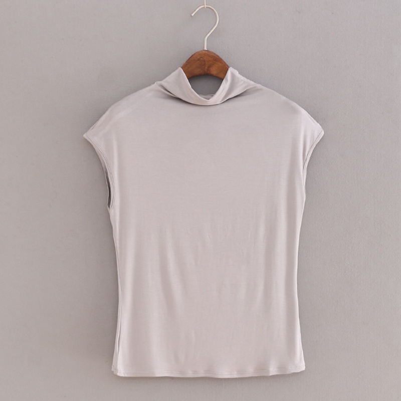 Kaos Turtleneck &quot;Emma&quot;, Sleeveless Bahan Modal, Stretch Adem Dingin