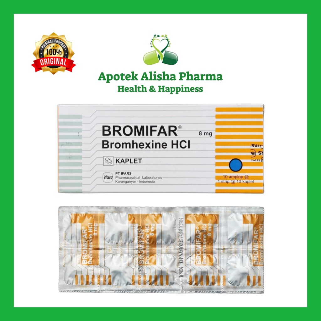 Bromifar Tablet (Strip 10tablet) - Bromipar Bromhexin Tablet Obat Batuk Berdahak / Pengencer Dahak