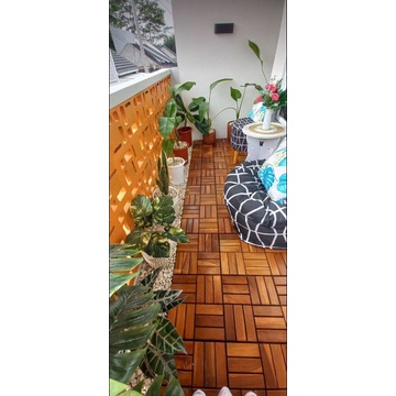 Decking tile Portable Kayu Jati 30x30 / LANTAI KAYU JATI bongkar pasang