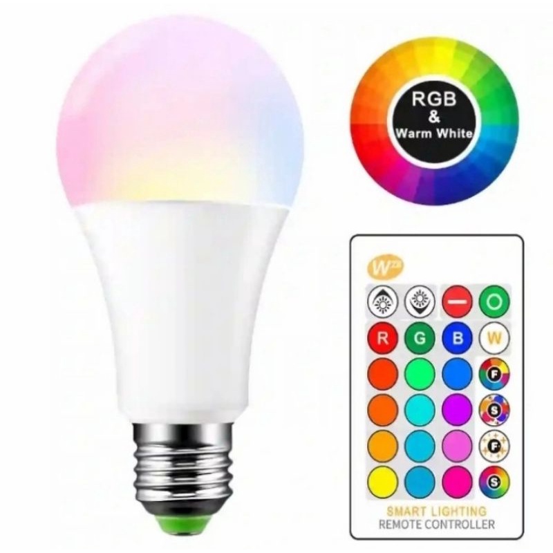 Lampu Bohlam LED Smart RGB E27 Bulb 5W Bholam Bolam Softbox Remote