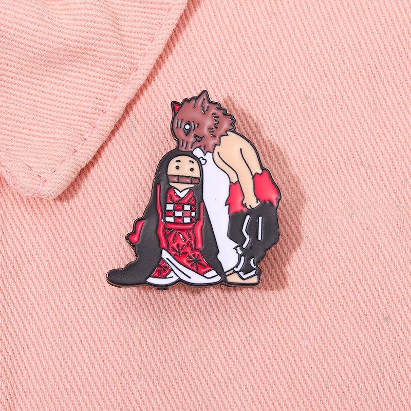 Bros Pin Enamel Desain Kartun Anime Hashibira Inosuke Untuk Anak