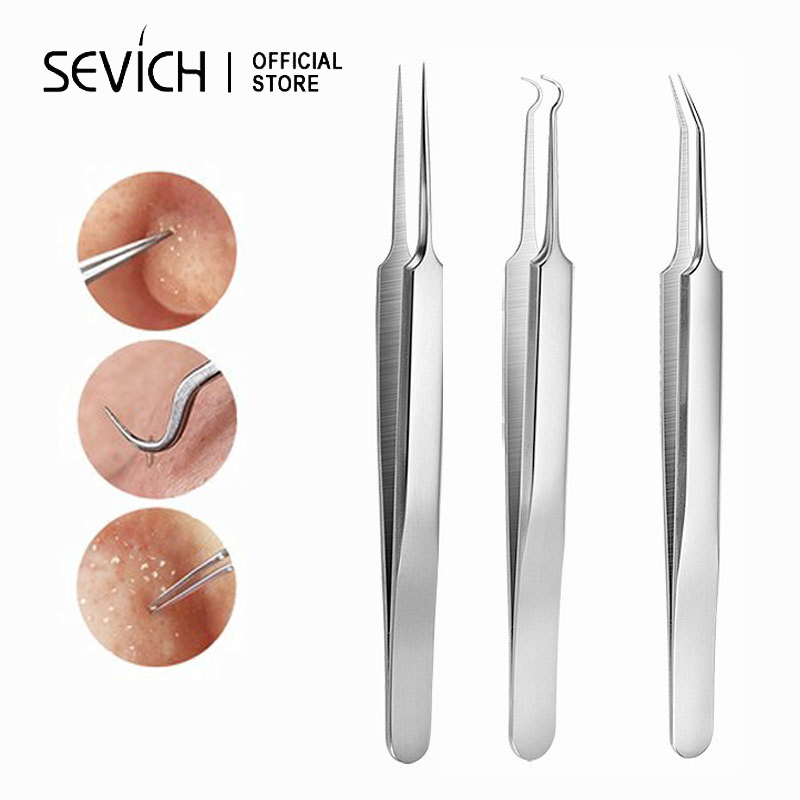 SEVICH Pinset Bahan Stainless Steel Untuk Menghilangkan Komedo