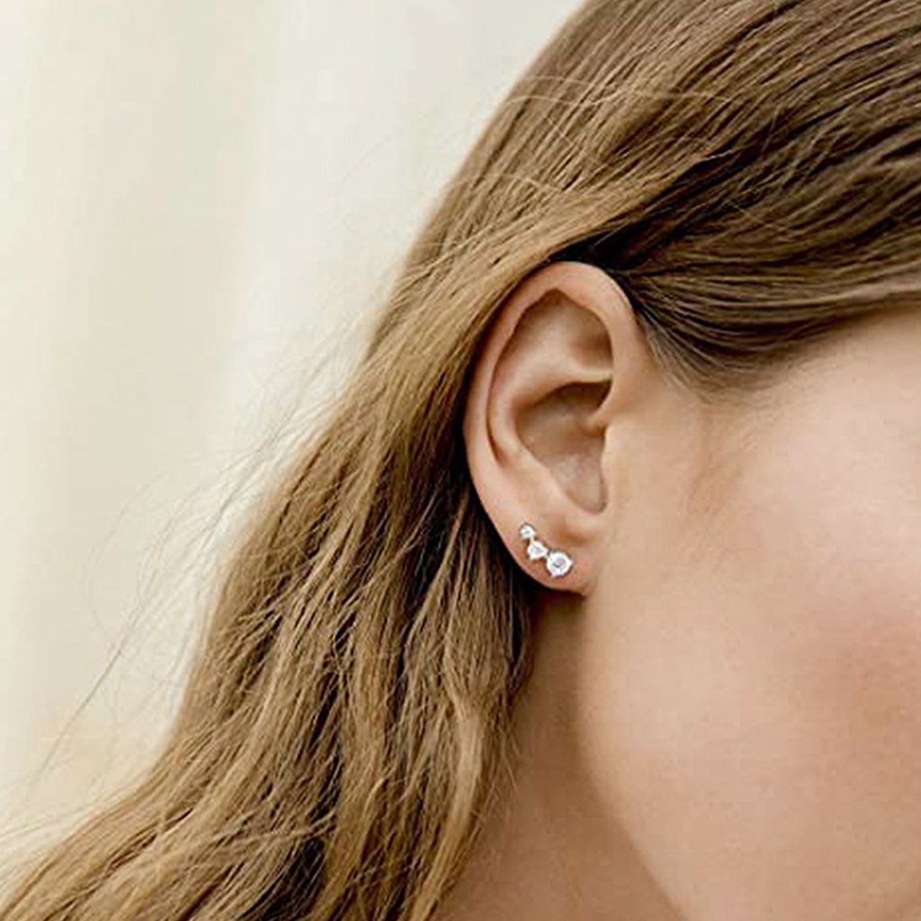 Anting Stud Kristal Cubic Zirconia Serbaguna Untuk Wanita