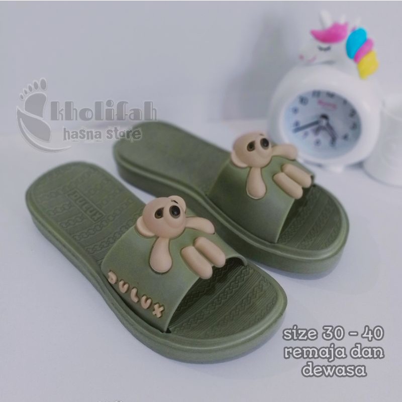 sandal perempuan remaja dewasa beby bear lucu gemes gemesin 320c/b dulux