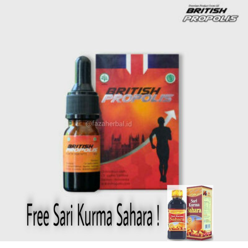Promo  British Propolis Asli Original Khasiat Manfaat Bonus Sari Kurma Sahara 