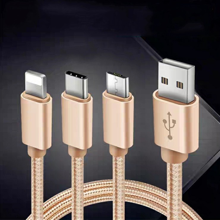 Kabel charger 3in1 3A fast charging 1.2M