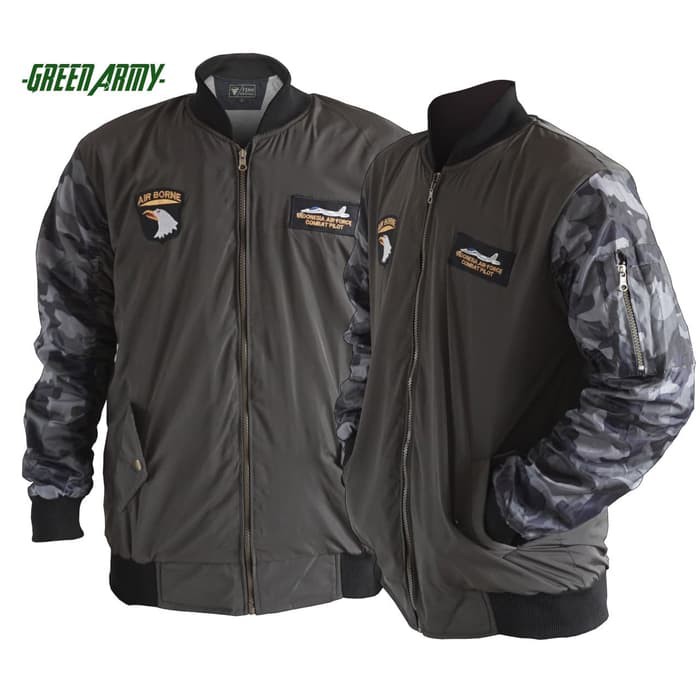 Musim Semi Dan Musim Gugur Pria Retro Denim Jaket Pria Korea  WE749 BomberTerbaru Army Kombinasi -