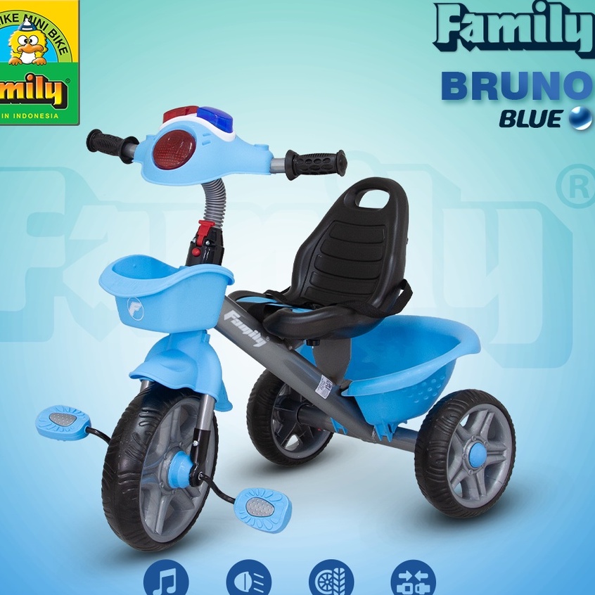 Sepeda Anak Roda 3 Family 9163 Bruno Mainan Musik