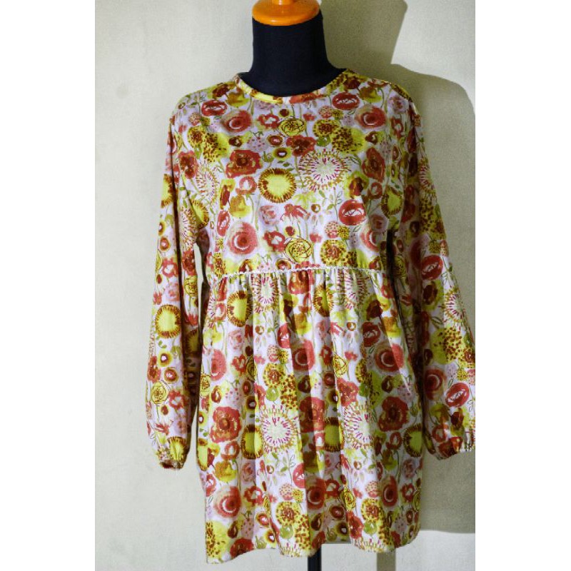 Tunik katun Jepang bunga free Size