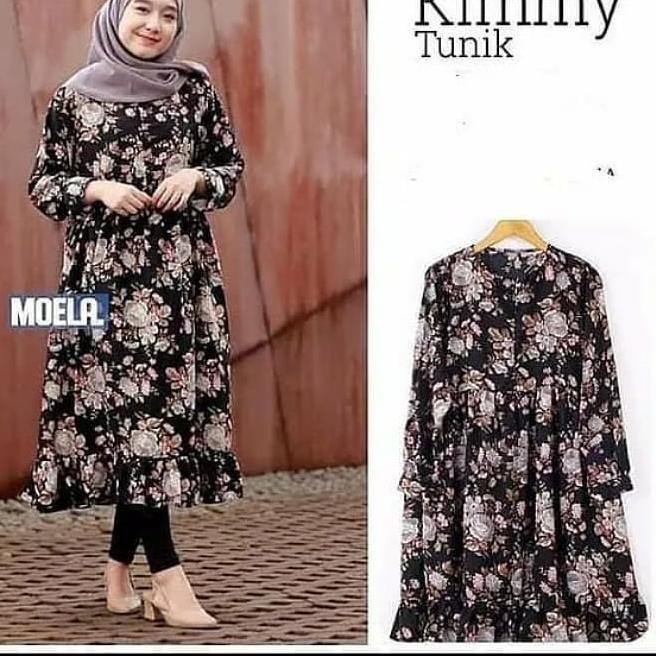 Bagus Banget.. Kimmy Tunik Wanita Jumbo Terbaru 2021 Tunik Wanita Remaja Import Bahan Monalisa Premi