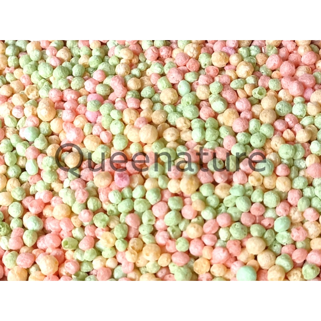 Rice Crispy Rainbow Round (Small/Medium) 100 gram Krispi Beras Warna Bulat (Kecil/Sedang) Premium