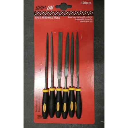 Grip On Kikir Set 6 Pcs - Assorted Needle File 4 Inch