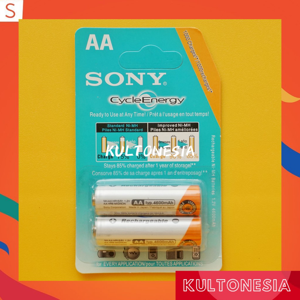 Baterai Charger Sony 4600 mAh AA Baterai Cas Sony AA 4600Mah