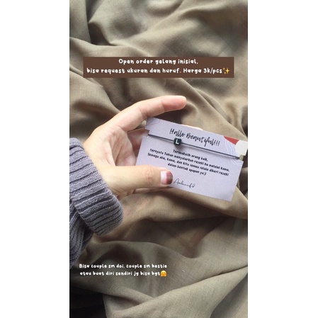 Gelang inisial huruf murah| gelang inisial A-Z| Gelang inisial aesthetic| Gelang tali hitam Ameliasc