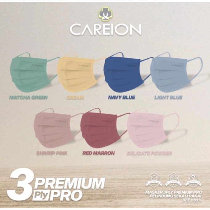 Careion Masker 3ply Premium Pro Facemask isi 50pcs